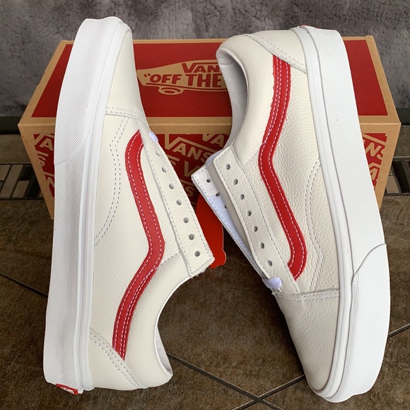 VANS OLD SKOOL LEATHER POP Trwht/Chili Pepper WMNS - Picture 9 of 14